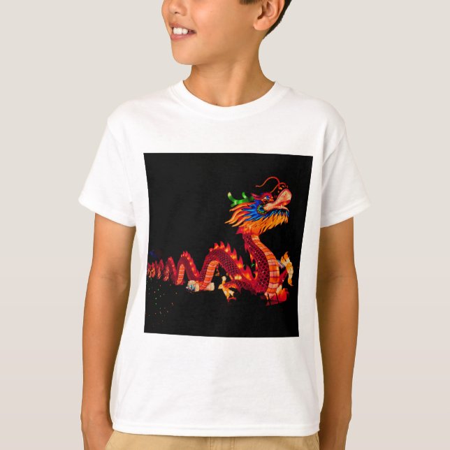 Camiseta Dragão de Parada Chinês brilhante (Frente)
