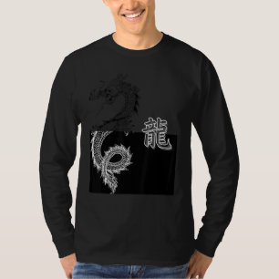 Camiseta Dragão de Tóquio japonês Estética Asiática Preto e