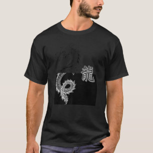 Camiseta Dragão de Tóquio japonês Estética Asiática Preto e