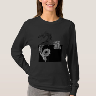 Camiseta Dragão de Tóquio japonês Estética Asiática Preto e