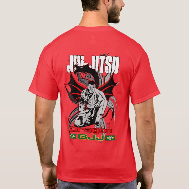 Camiseta Dragão do vermelho de Jiu-Jitsu (Verso)