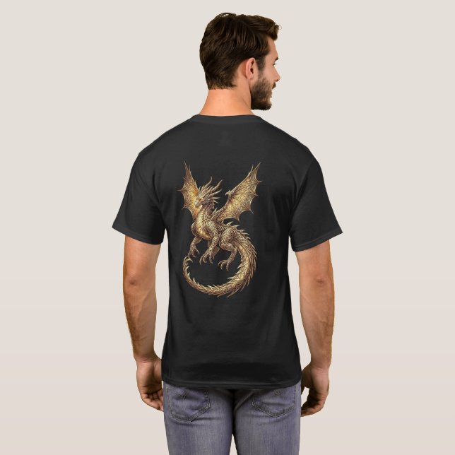 Camiseta Dragão Dourado (Parte Traseira Completa)