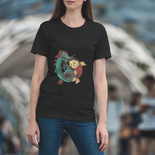 Camiseta Dragão E Peixe Yang (Criador carregado)