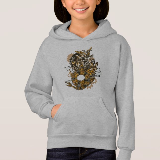 Camiseta Dragão Elegante, Design de Dragão Steampunk (Frente)