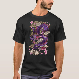 Camiseta Dragão estético japonês estilo Sakura Cher