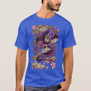 Camiseta Dragão estético japonês estilo Sakura Cher