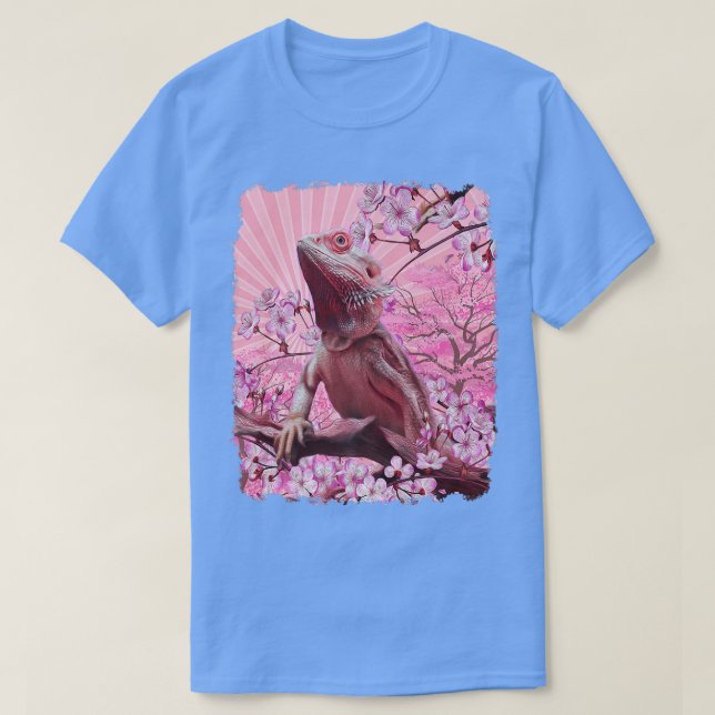 Camiseta Dragão Estético Rosa Sakura Cherry Blosso (Frente do Design)