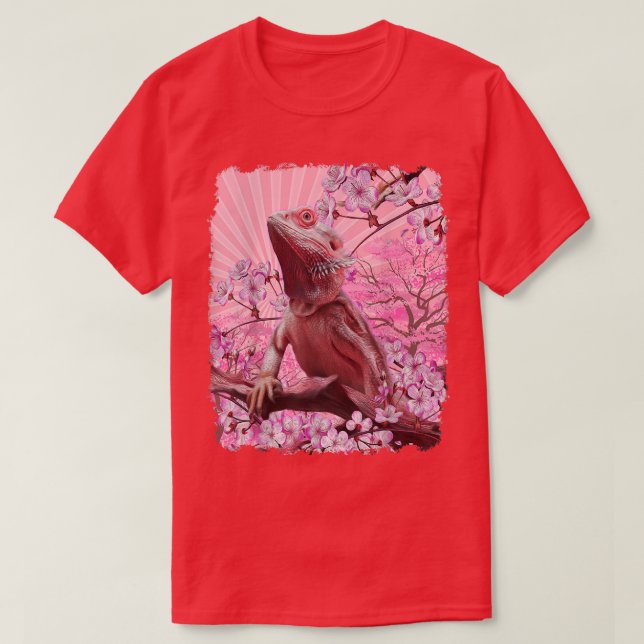 Camiseta Dragão Estético Rosa Sakura Cherry Blosso (Frente do Design)