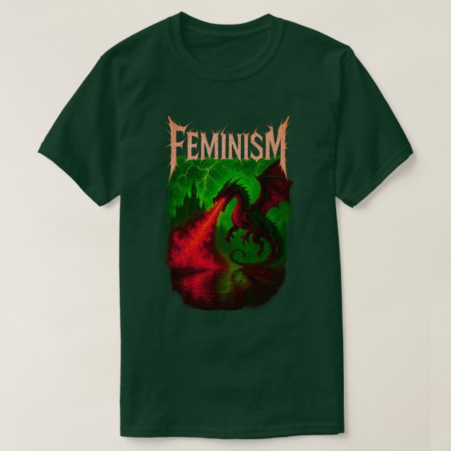 Camiseta Dragão Feminista | Empoderamento Feminista Gótico (Frente do Design)
