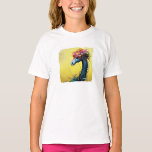 Camiseta dragão floral fantasia