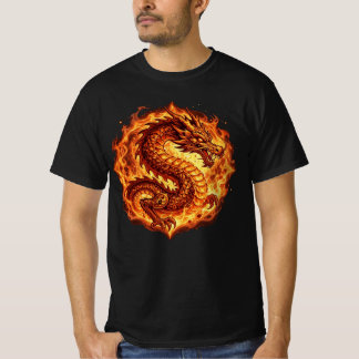 Camiseta Dragão Fogo Chamas Laranja Fogo Presente para home