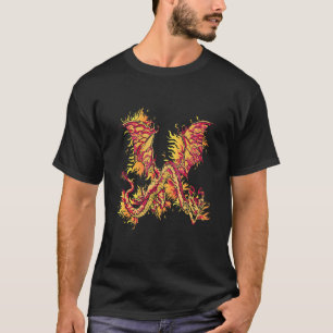 Camiseta Dragão-Fogo com incêndio de dragão e respiração de