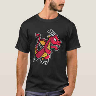 Camiseta Dragão-Fogo Vermelho Skate-Rolante-Rolante