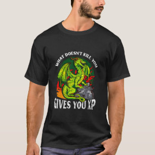Camiseta Dragão Gamer de Jogos de Computador Xp Citação Rpg