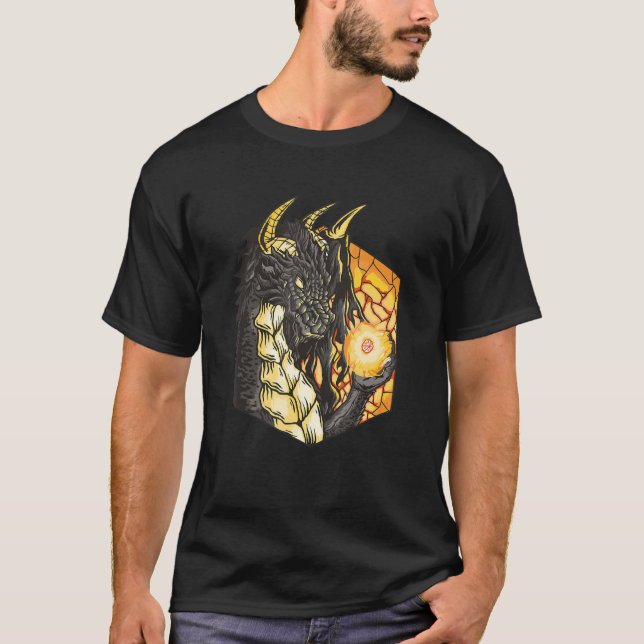 Camiseta Dragão Gamer Dungeon Medieval Roleplay Bonito (Frente)