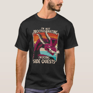 Camiseta Dragão Gamer Procrastinador Vintage Procrastina