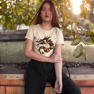 Camiseta Dragão Geométrico 2024 - Sinal Zodiac Abstrato