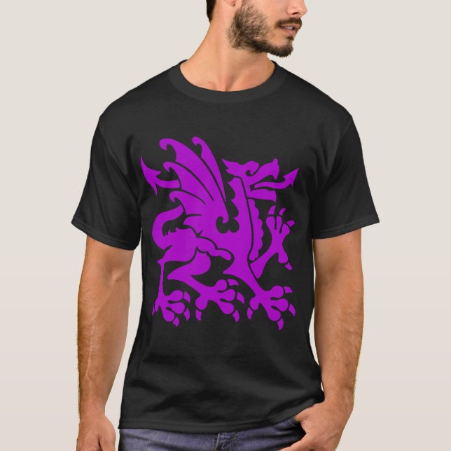 Camiseta Dragão Heráldico 01 - Roxo (Frente)