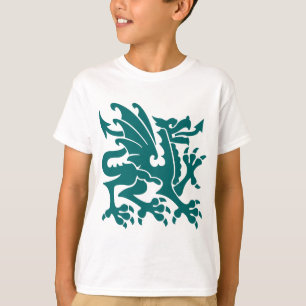 Camiseta Dragão heráldico 01 - verde de musgo