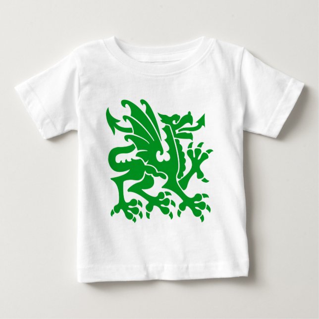 Camiseta Dragão Heráldico 01 - Verde-Grama (Frente)
