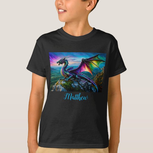 Camiseta Dragão Iridescente Guarda Sua Terra (Frente)