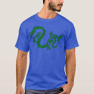 Camiseta Dragão Japão Estilo Retroativo Ásia Dragão Mosaico