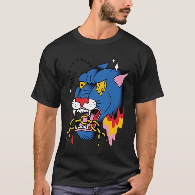 Camiseta Dragão japonês asiático assustador (Frente)
