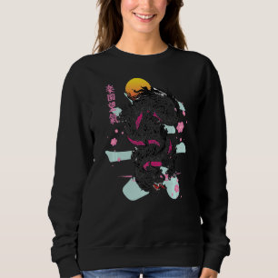 Camiseta Dragão japonês Kanji asiático Demon Otaku Sakura A