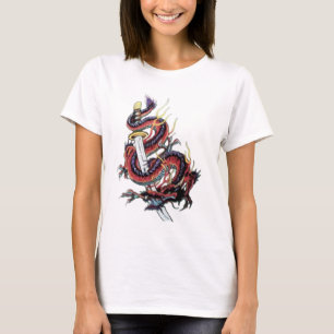 Camiseta Dragão japonês Katana de Sui Riu
