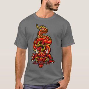 Camiseta Dragão japonês retrô
