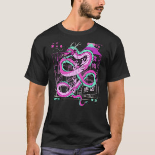 Camiseta Dragão Japonês Retroestético Tóquio Ukiyo Art Vi