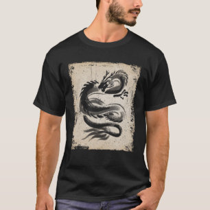 Camiseta Dragão japonês trabalho de arte japonês Retro 2