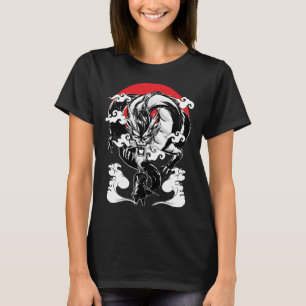 Camiseta Dragão Japonês Tradição Asiática de Tóquio Kanji