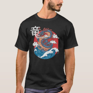 Camiseta Dragão japonês Vintage Retro Ryu Dragon japonês