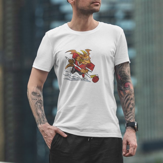 Camiseta Dragão Jogando Hóquei (Criador carregado)