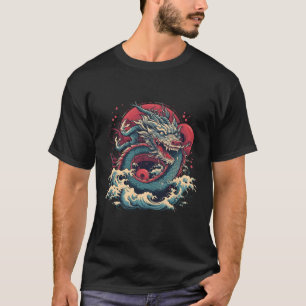 Camiseta Dragão Kanagawa Chinês Tradicional Japonês O G