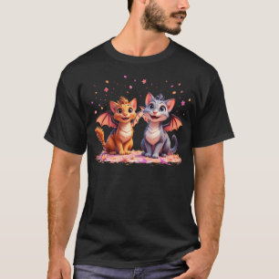 Camiseta Dragão Kawaii Gato Respirando Magia Brilhante