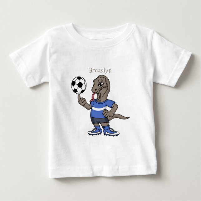 Camiseta Dragão Komodo engraçado bonito jogando cartoon de  (Frente)