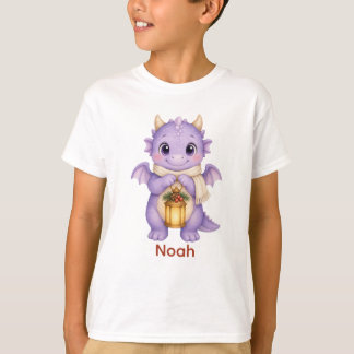 Camiseta Dragão Lanterna de Natal Roxo Personalizado para C