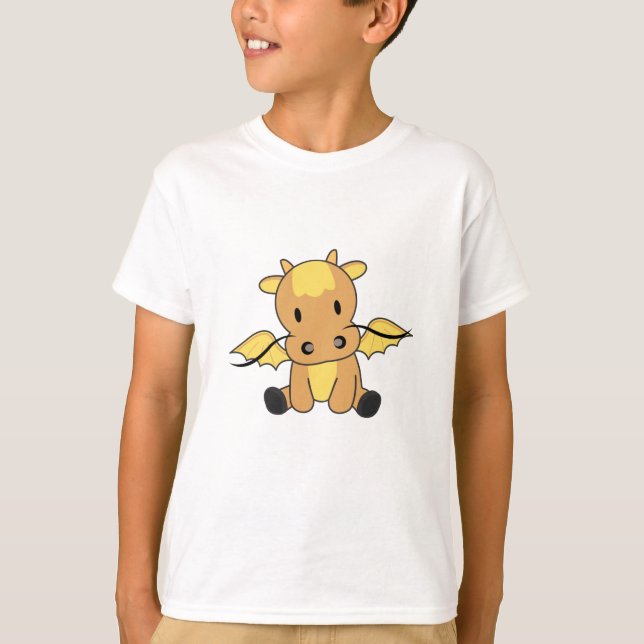 Camiseta Dragão - Leite Amarelo - Fada, Fantasia - Animais  (Frente)