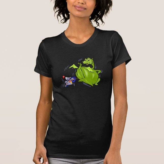 Camiseta Dragão médio picado pelo cavaleiro (Frente)