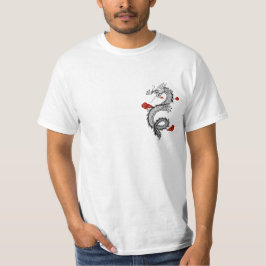 Camiseta Dragão Mitológico Tradicional Asiático & Nuvens Ve
