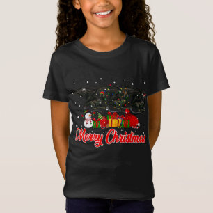 Camiseta Dragão Natal Pajama Funny Xmas Luzes Animais