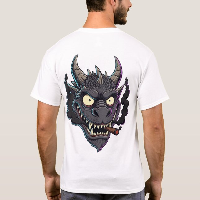 Camiseta Dragão Obsidiana Fumante (Verso)