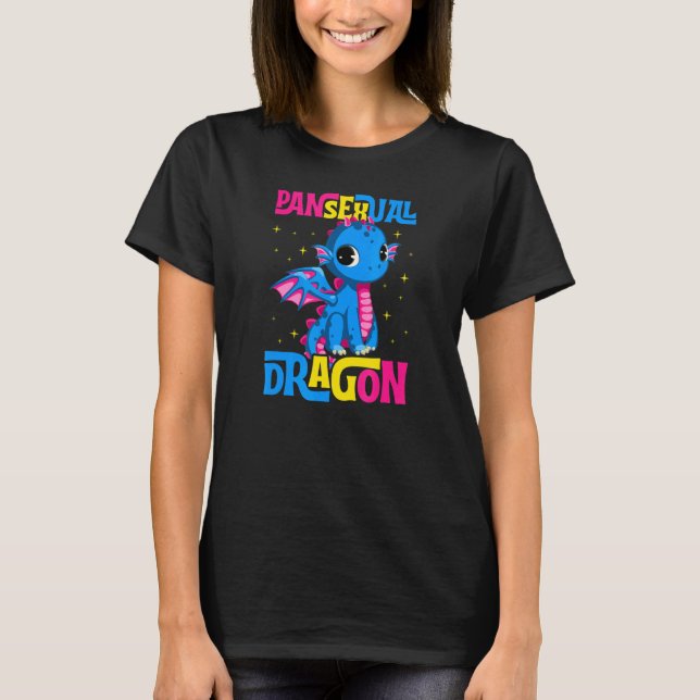 Camiseta Dragão Pansexual Trendência Majestosa Gbtq Pan Pr (Frente)
