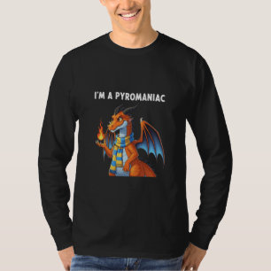 Camiseta Dragão Piromaníaco Com Arte de Bola de Fogo
