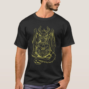 Camiseta Dragão Que Detém Um Rpg Dice Boardgame Role Mascul