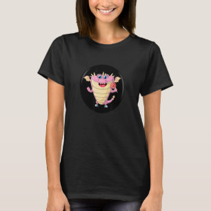 Camiseta Dragão Rosa E Seu Docinho Do Lollipop No Primeiro