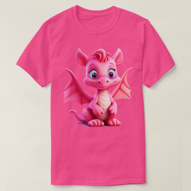Camiseta Dragão Rosa Pequeno (Frente do Design)