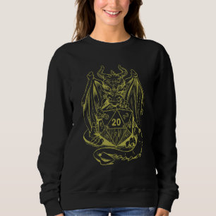 Camiseta Dragão segurando um dado de RPG Jogo de tabuleiro